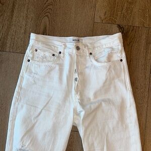 Agolde White Straight Jeans High-Waisted